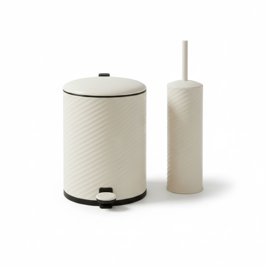 Trash Can & Toilet Brush Set